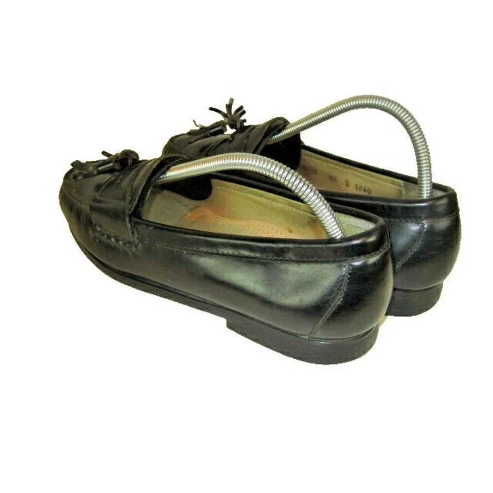 Mens Cole Haan Black Leather Tassel Loafers Shoes sz 9D